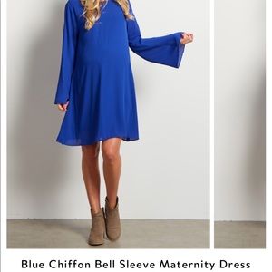 Blue chiffon dress PinkBlush